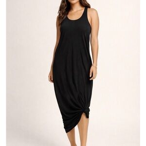 Victoria’s Secret Black Racerback Jersey Dress | Knotted Hem | Medium